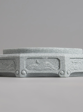 逗兽记青砂石中式底座桌面摆件