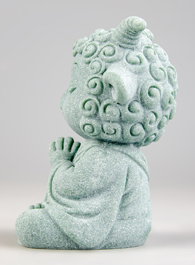 青砂石美羊大师茶宠禅意打坐小羊摆件生肖羊茶室桌面鱼缸造景装饰