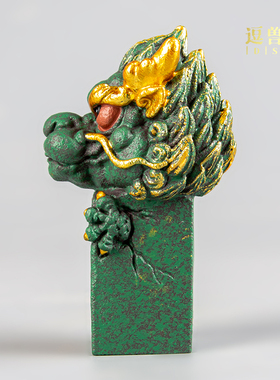 逗兽记青砂石摆件国潮桌面茶宠