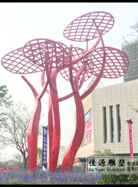 不锈钢商业街彩绘抽象摆件定制