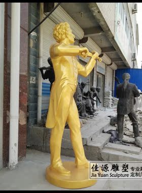 工艺雕塑音乐人物校园摆件仿铜