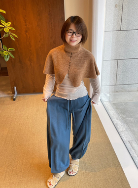 oclochecode高领纽扣披肩