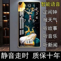 Hanging bell with calendar Living room Clock minimalist Nordic Fashion Home clock Hanging Watch Creative Personality Crystal Porcelain Painting Hanging Clock