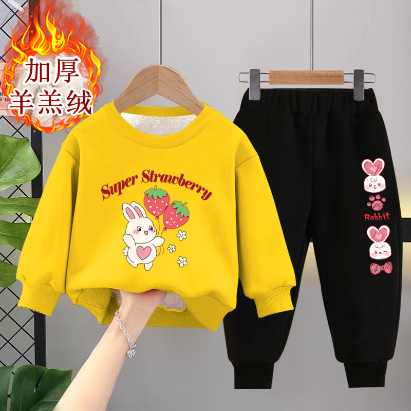 女童冬装保暖卫衣套装洋气时髦女孩宽松儿童运动裤加绒加厚两件套,淘宝优惠券,粉丝福利购,淘宝优惠卷