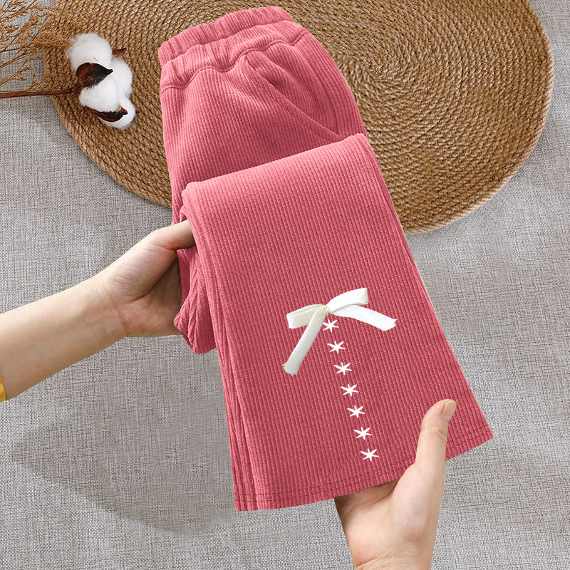 女童喇叭裤2025春秋新款中大童洋气修身灯芯绒裤儿童外穿微喇裤潮,淘宝优惠券,粉丝福利购,淘宝优惠卷