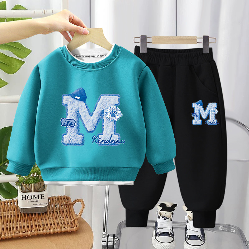 男童秋装套装2025新款中小童春秋款男孩儿童帅气卫衣两件套时尚潮,淘宝优惠券,粉丝福利购,淘宝优惠卷