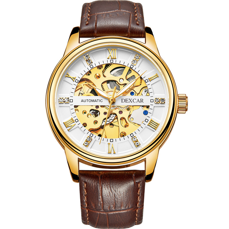 新款男士全自动镂空潮流运动机械表 度卡国产腕表