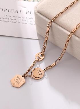 钛钢轻奢小众设计感锁骨链