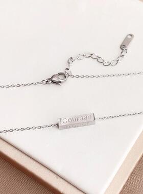 欧美时尚许愿柱字母锁骨链彩金