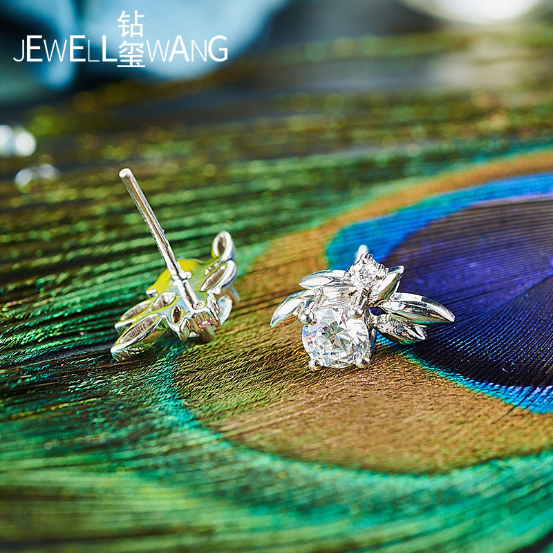 jewellwang藤蔓原创设计30分耳钉 jewellwang珠宝耳钉