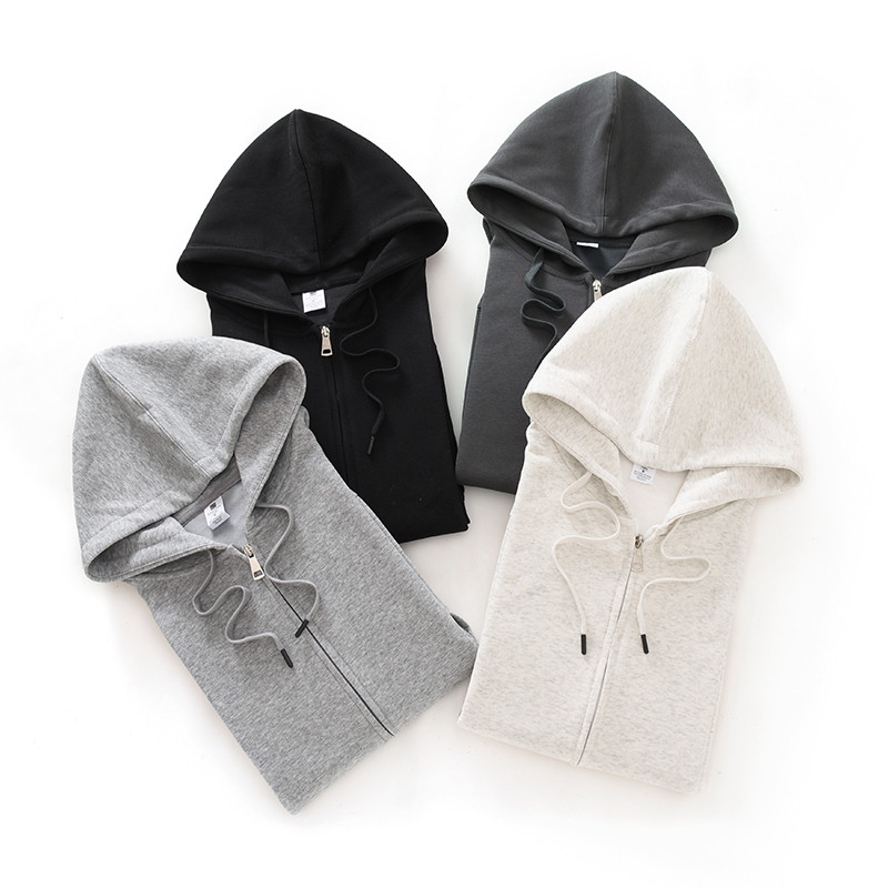 日系秋季新款卫衣男拉链开衫宽松运动外套青中年纯色情侣女连帽衫,淘宝优惠券,粉丝福利购,淘宝优惠卷