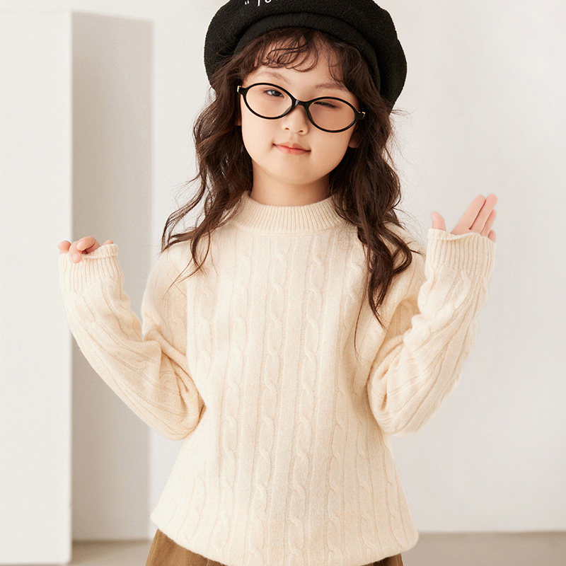 秋冬新款儿童羊绒衫半高领麻花加厚毛衣男女童装针织衫打底羊毛衫,淘宝优惠券,粉丝福利购,淘宝优惠卷