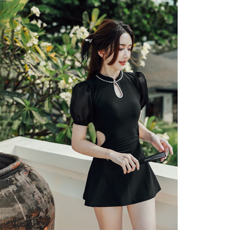亦美珊国风泳衣女高级感分体新中式显瘦遮肚2025年新款泡温泉套装