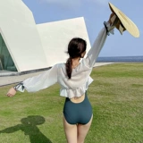 亦美珊 Купальник, лонгслив, коллекция 2021, по фигуре, защита от солнца, популярно в интернете