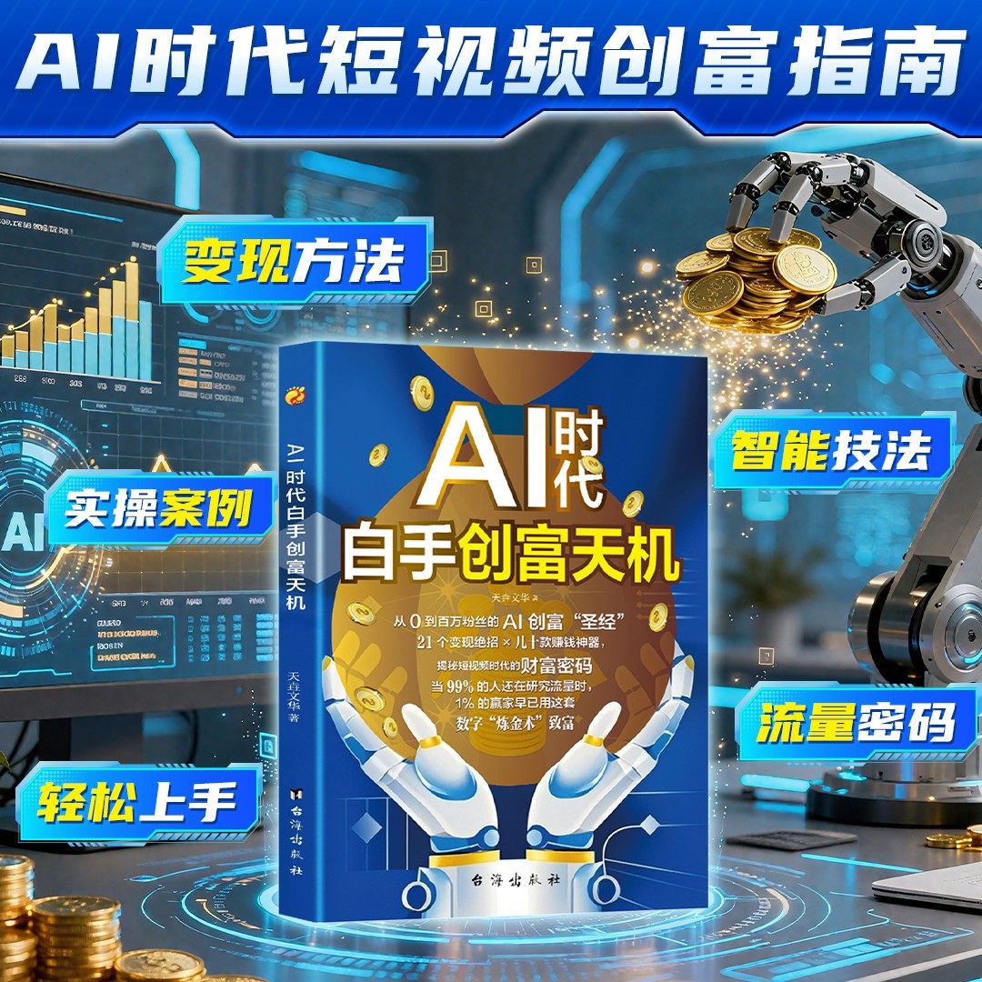【抖音同款】AI时代白手创富天机赚钱正版书籍手把手教你短视频平台AI赛道红利工具实操详解实例教程平台算法思维指南操作攻略 - 图0