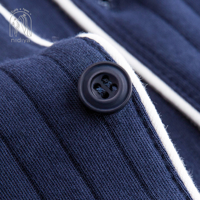 妮狄娅情侣秋季纯棉长袖长裤男睡衣 妮狄娅服饰睡衣/家居服套装