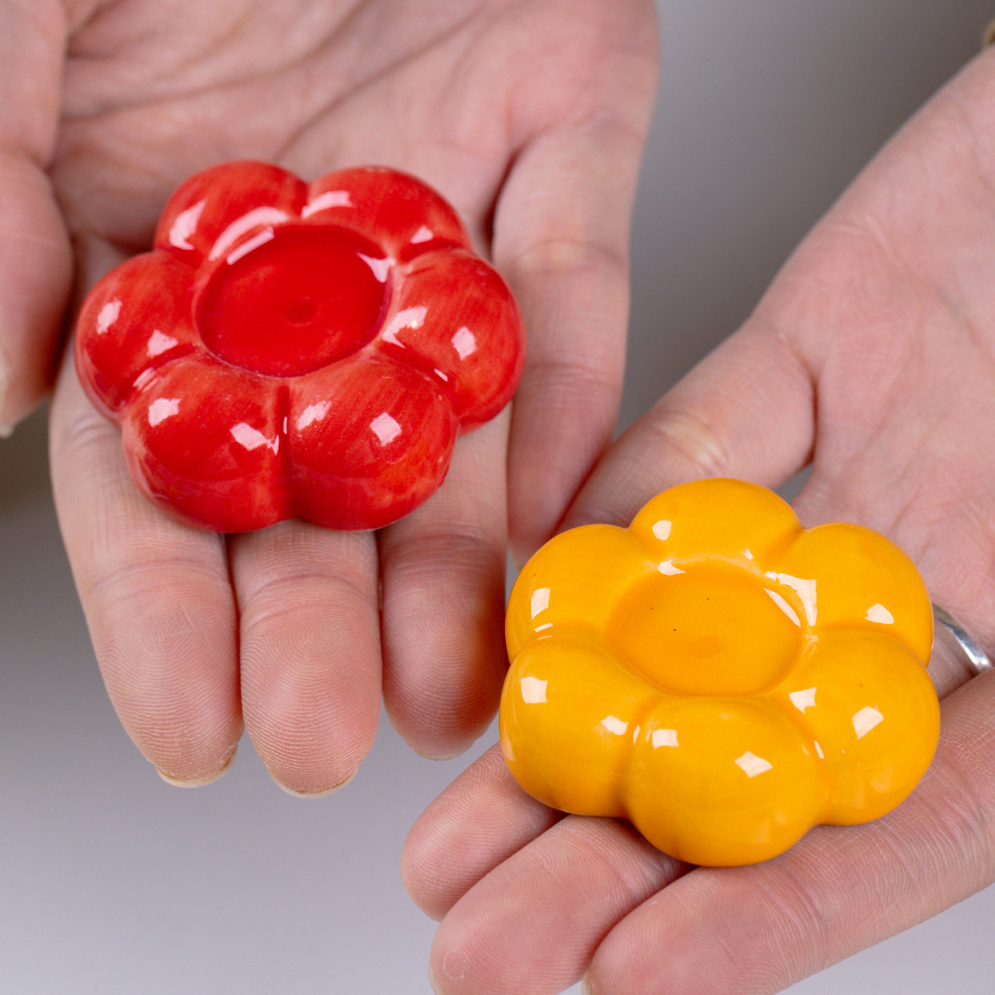 创意花朵实心托盘小摆件陶瓷转转乐配件转转底座茶杯垫工艺装饰品,淘宝优惠券,粉丝福利购,淘宝优惠卷