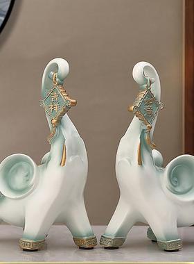 鹿摆件大象一对创意家居装饰品