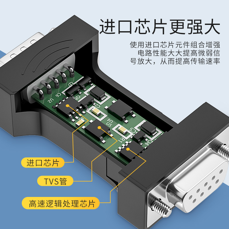 帝特RS232光电隔离器工业级无源保护器9针RS232光电隔离三级保护串口隔离器DT-9011 - 图2