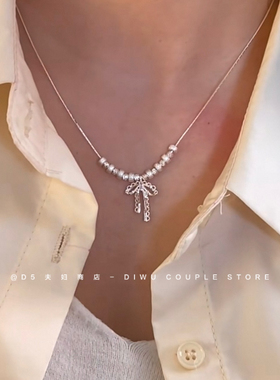 蝴蝶结镂空蕾丝花边项链