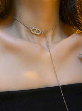 冷淡风小众高级猪鼻子抽拉项链女