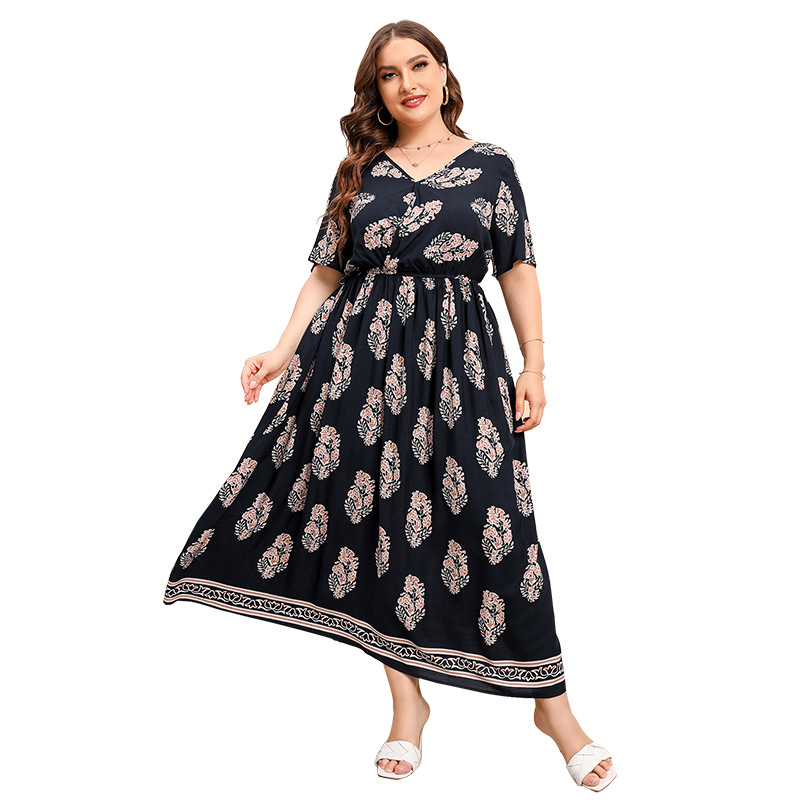 plus size women beach dress summer long dresses 大码连衣裙 - 图3