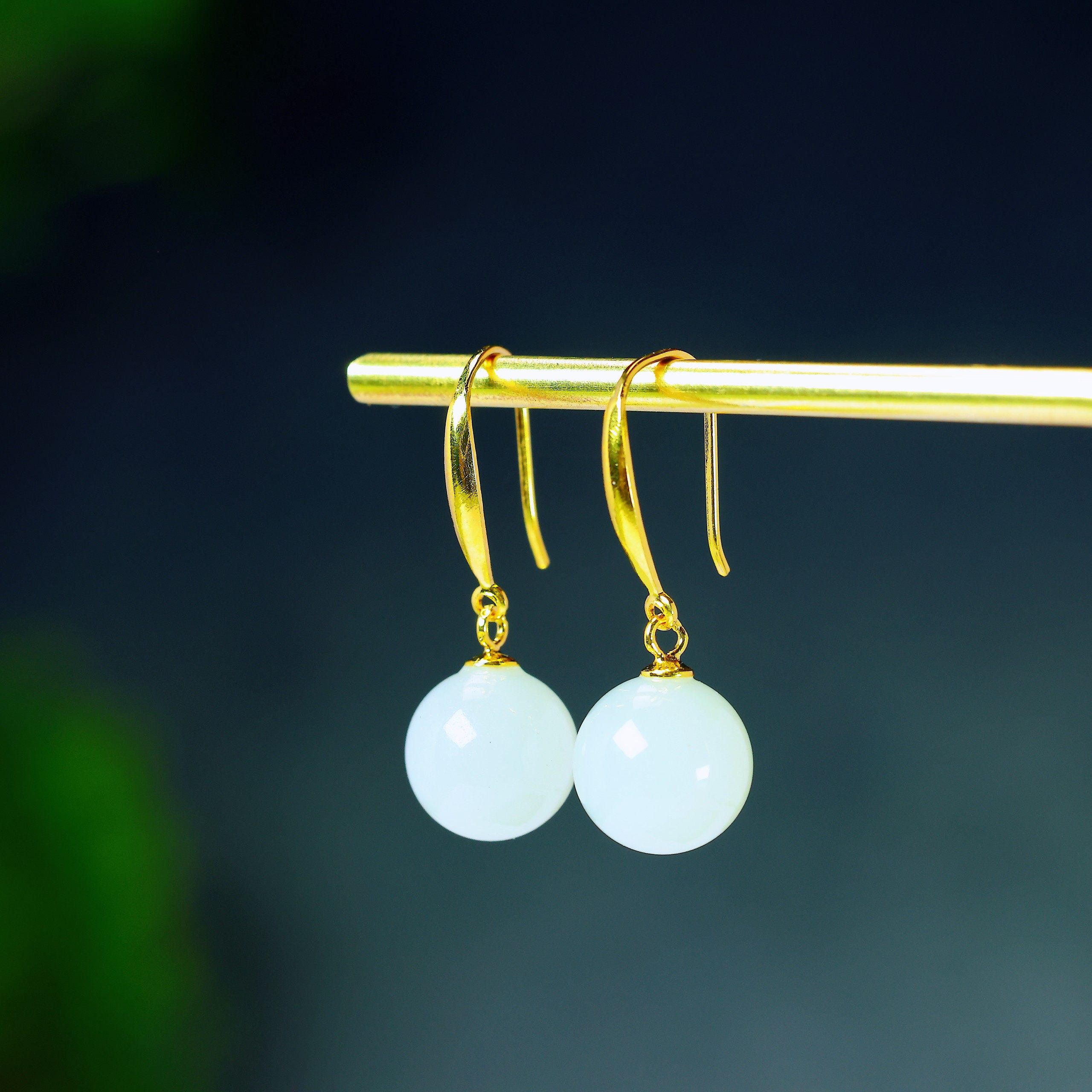 天然和田玉羊脂白玉925银轻奢简约百搭玉石耳环耳饰耳坠,淘宝优惠券,粉丝福利购,淘宝优惠卷