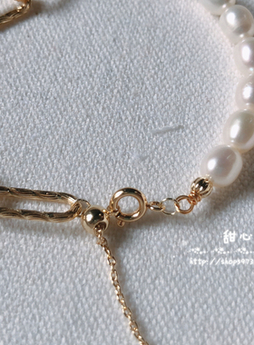 高级感轻奢玫瑰链条天然珍珠手链