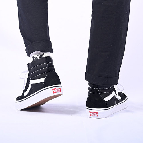 VANS范斯黑白经典款高帮板鞋SK8-HI情侣休闲鞋滑板鞋VN000D5IB8C-图1