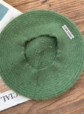 贝雷帽出游休闲女秋冬兔毛蓓蕾帽