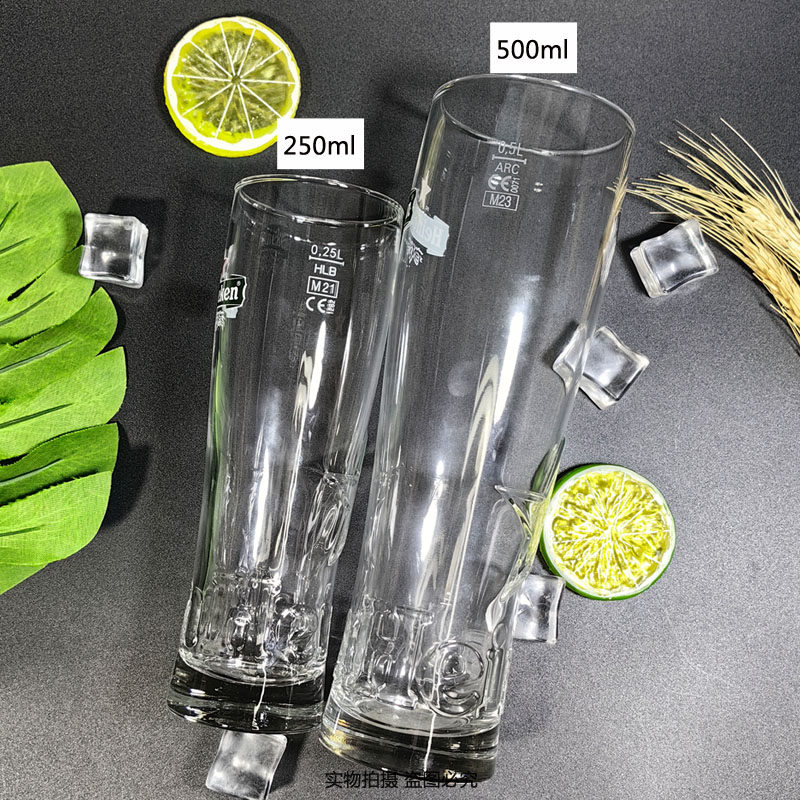 喜力原装进口Heineken透明玻璃啤酒杯子星星雕刻款500ml和250ml,淘宝优惠券,粉丝福利购,淘宝优惠卷