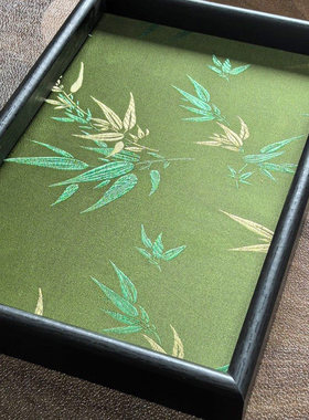 新中式竹木竹叶托盘复古摆盘家用茶点摆盘装饰盘客厅桌面收纳茶盘