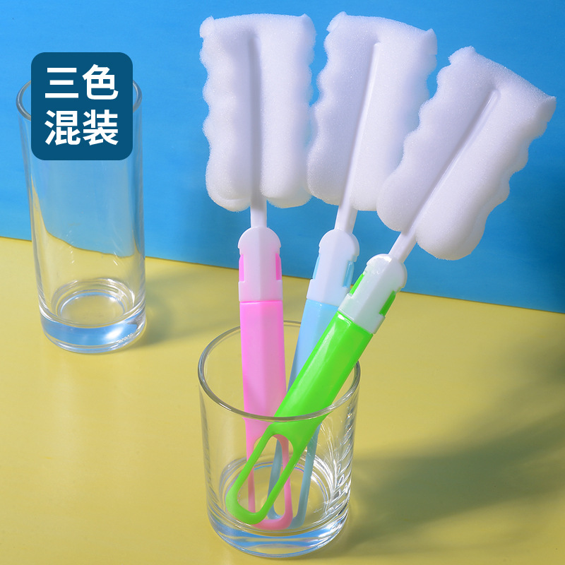 现货萌折叠杯刷可拆卸清洁奶瓶刷家用洗杯子印logo - 图0