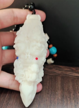 象牙果降魔杵手把件文玩随身盘完四面佛像降魔手饰品