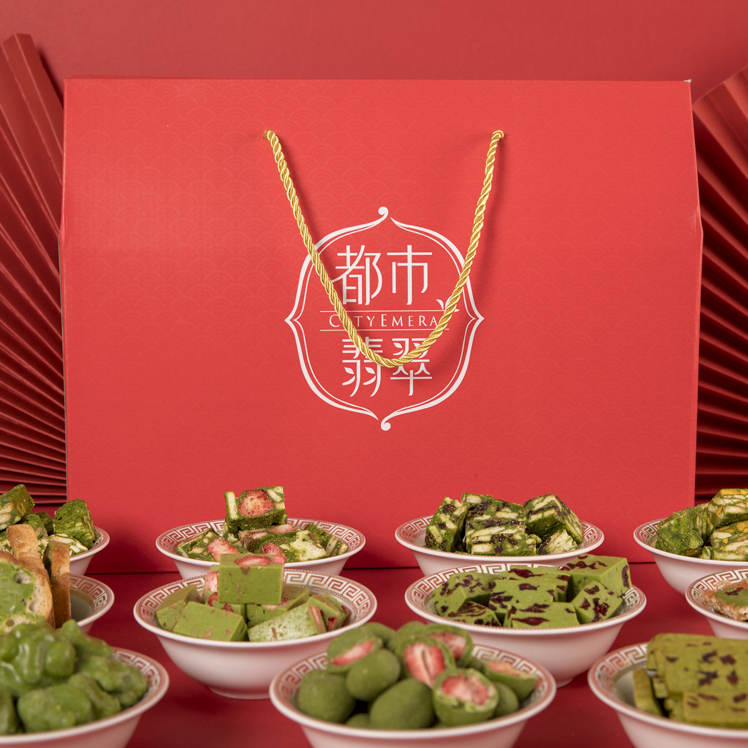 中秋礼盒月饼绿豆糕抹茶味大礼包 都市翡翠食品传统糕点