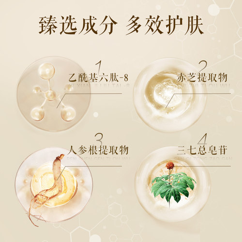 片仔癀牌灵芝臻颜抗皱礼盒抗皱提拉紧致松弛保湿水乳套装官方正品 - 图2