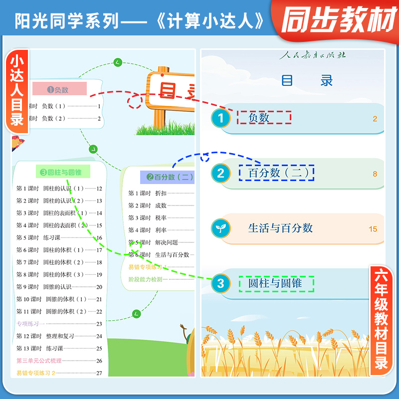 24春23秋新版阳光同学计算小达人默写小达人一二年级三四年级五年级六年级上册下册人教版北师大苏教小学数学同步练习册