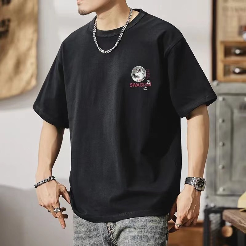 重磅纯棉男士短袖t恤男美式个性字母印花圆领夏季260g半袖体恤衫,淘宝优惠券,粉丝福利购,淘宝优惠卷