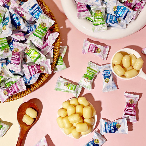 徐福记奶浓球糖椰奶牛乳味奶油硬糖散装结婚喜糖果招待年货小零食 - 图2