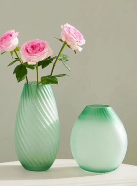 澎湖湾日系轻奢风玻璃花瓶客厅干花鲜花插花水养高档餐桌玻璃摆件
