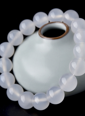 天然白玛瑙手链/冰种/