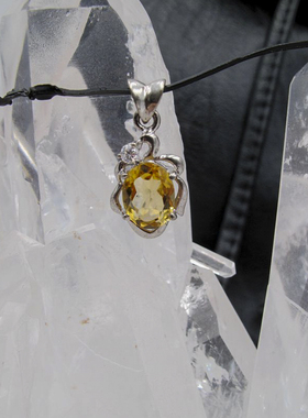 天然项链水晶巴西石榴石吊坠