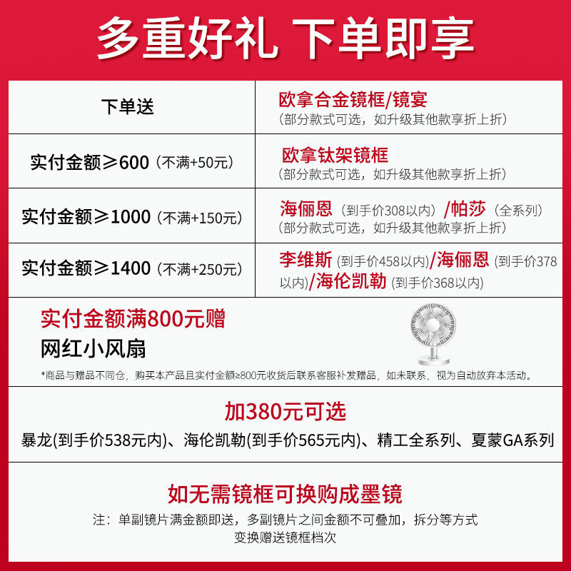 依视路1.61钻晶a4a3近视1.67送镜片 博士眼镜定制眼镜片