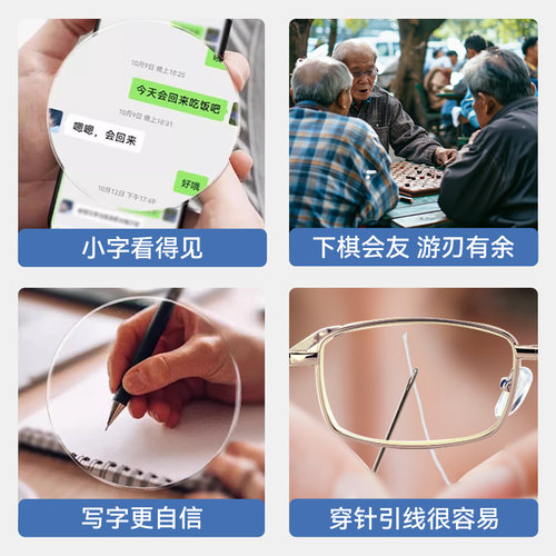折叠老花镜远近两用男士高档正品女士老人防蓝光中老年眼镜年轻款 - 图2