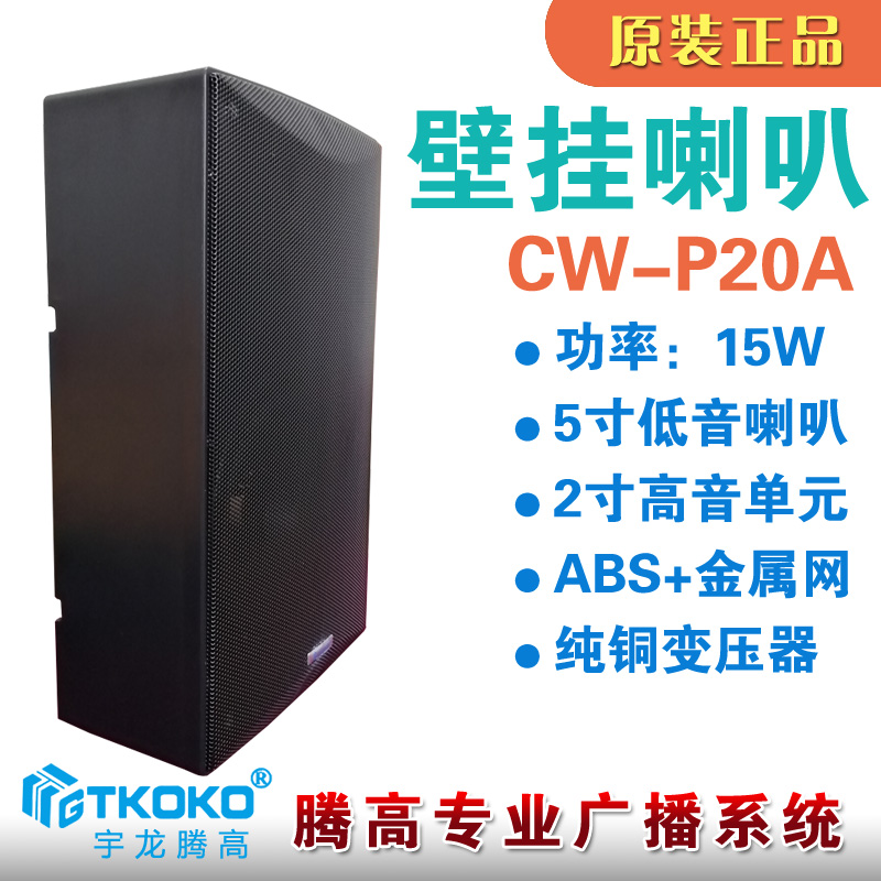 CW-P20A壁挂扬声器喇叭音箱15W会议室内音响ABS定压广播宇龙腾高-图1