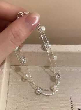 满天星双层珍珠手链女生轻奢小众