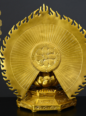 中式黄铜铸造千手观音佛像摆件