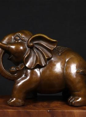 纯铜大象摆件一对招财风水象