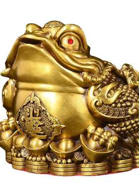 铜金蟾摆件招三足金蟾金蝉财家居店铺前台装饰工艺品摆设开业送礼