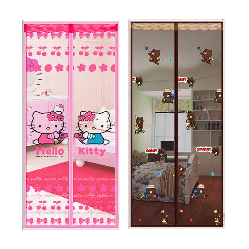 魔术贴防蚊门帘磁性纱门夏季纱窗卡通KT猫家用卧室米奇免打孔,淘宝优惠券,粉丝福利购,淘宝优惠卷